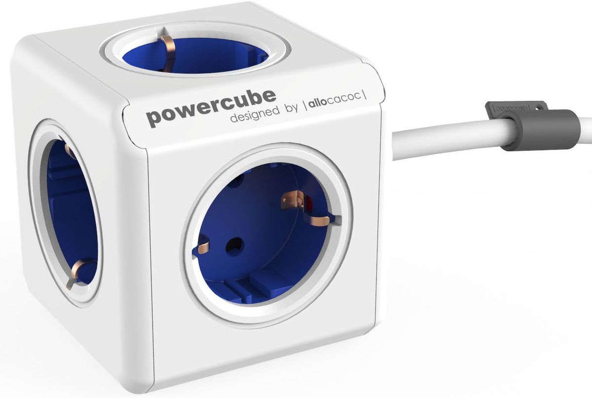 Allocacoc PowerCube Extended, Blue сетевой разветвитель1300BL/DEEXPC Allocacoc PowerCube Extended, Blue сетевой разветвитель1300BL/DEEXPCAllocacoc PowerCube Extended - сетевой разветвитель со стильным дизайном, который включает в себя кабель и пять розеток. Данная версия PowerCube, оснащенная креплением, может быть установлена в любом месте: на столе, на стене, под столешницей и т.д.