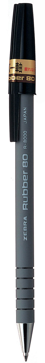 Zebra Ручка шариковая Rubber 80 цвет корпуса серый72523WD Zebra Ручка шариковая Rubber 80 цвет корпуса серый72523WDШариковая ручка Zebra Rubber 80 имеет долговечный стальной пишущий наконечник. Корпус из микропористого каучука обеспечивает особый комфорт, а четыре кольцевые канавки в передней части корпуса предотвращают скольжение пальцев и дают дополнительный контроль при письме.