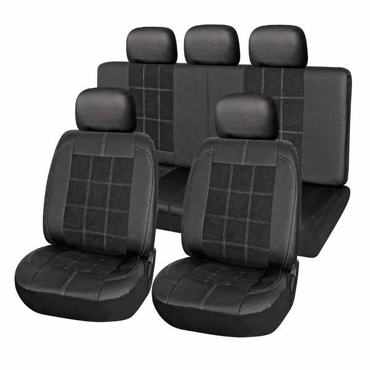 Чехлы автомобильные Skyway. S01301091S01301091 Чехлы автомобильные Skyway. S01301091S01301091Комплект классических универсальных автомобильных чехлов Skyway S01301091 изготовлен из вельвета и экокожи. Чехлы защитят обивку сидений от вытирания и выцветания. Благодаря структуре ткани, обеспечивается улучшенная вентиляция кресел, что позволяет сделать более комфортными долгое пребывание за рулем во время дальней поездки.