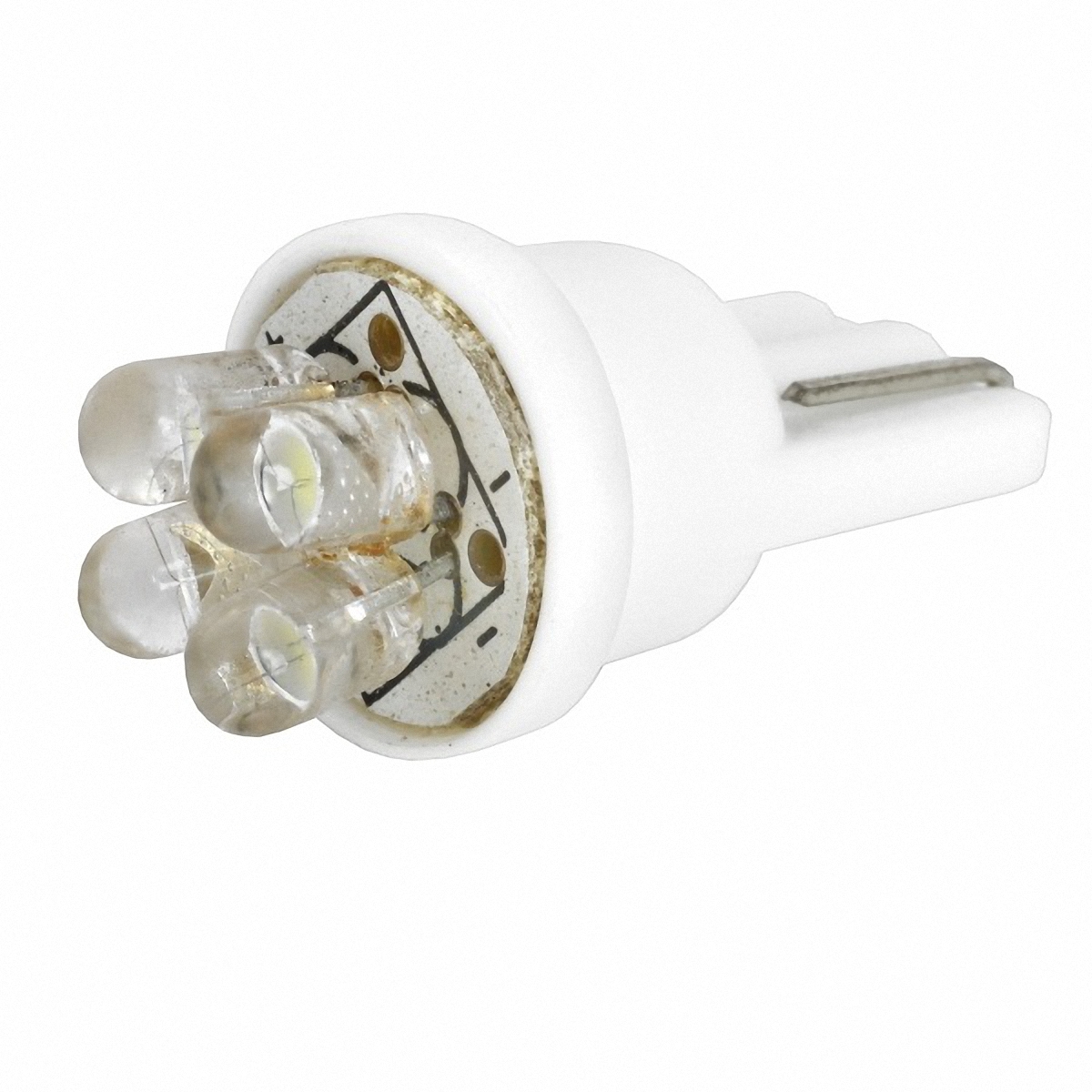 Skyway Автолампа диод T10 (W5W). ST10-4LEDST10-4LED Skyway Автолампа диод T10 (W5W). ST10-4LEDST10-4LEDСветодиодные лампы SKYWAY – это наиболее практичный выбор для автомобиля. На сегодняшний день светодиодные лампы представляют собой наиболее долговечный источник света. Они служат в 100 раз дольше обычных ламп, при этом не бояться перепадов температур (-60 до +60 °C), устойчивы к ударам и любым вибрациям. Лампы обладают одной особенностью: когда перегорает один светодиод, остальные продолжают свою работу. По своим размерам они достаточно компактны и имеют разные цветовые вариации, а благодаря низкому потреблению энергии, светодиодные лампы снижают нагрузку на генератор и аккумулятор автомобиля. Кратность: 10. Напряжение: 12 В. Количество контактов: 1. Количество диодов: 4.