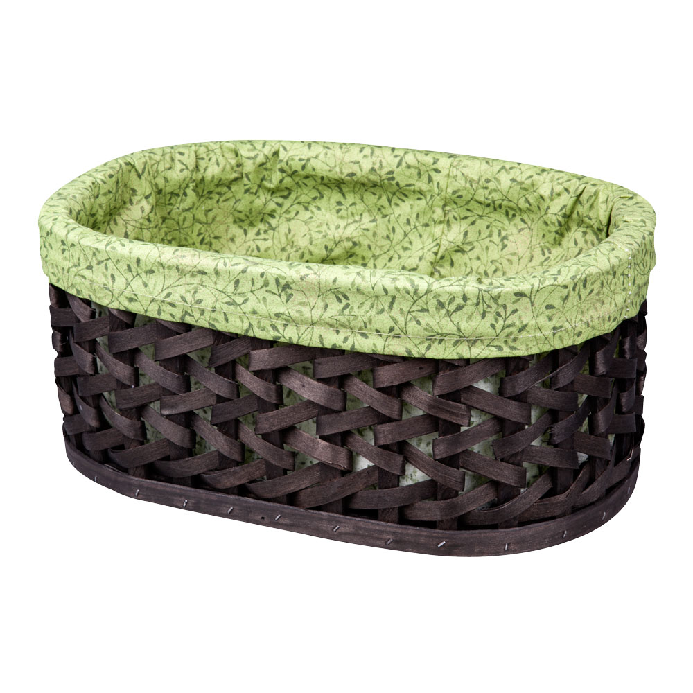 Корзина плетеная Miolla, 38 х 28 х 16 см. QL400411-LQL400411-L Корзина плетеная Miolla, 38 х 28 х 16 см. QL400411-LQL400411-LВместительная плетеная корзина для хранения Miolla - отличное решение для хранения ваших вещей. Корзина овальной формы выполнена из дерева и дополнена текстилем с растительным рисунком. Подходит для хранения бытовых вещей, аксессуаров для рукоделия и других вещей дома и на даче. Экономьте полезное пространство своего дома, уберите ненужные вещи в удобную корзину и используйте ее для хранения дорогих сердцу вещей, которые нужно сберечь в целости и сохранности.