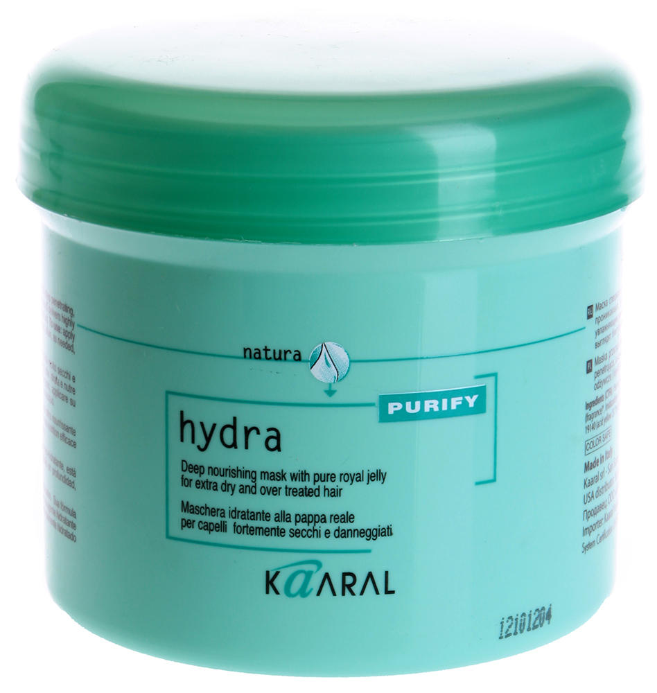 Kaaral Интенсивная увлажняющая питательная маска для волос Purify Deep Nourish Mask, 500 мл1224 Kaaral Интенсивная увлажняющая питательная маска для волос Purify Deep Nourish Mask, 500 мл1224Маска специально создана для очень сухих, истощенных и поврежденных волос. Сбалансированная формула комплексного действия обогащена натуральным пчелиным маточным молочком, которое обладает исключительно сильным увлажняющим и восстанавливающим свойствами, обеспечивая интенсивную защиту от пересыхания. Смягчает волосы и придает им заметную эластичность. Не вымывает искусственный пигмент изнутри волос. Маска имеет отлично сбалансированную формулу комплексного действия. Она обогащена натуральным пчелиным маточным молочком. Маточное молочко является природным биостимулятором с уникальным составом. Содержит 110 различных соединений и минеральных веществ, в том числе незаменимые аминокислоты и белки, пантотеновую кислоту, липиды, микроэлементы и комплекс витаминов. В результате маска обладает сильнейшими восстанавливающими, регенерирующими и противовоспалительными свойствами. Благодаря густой желеобразной консистенции, маска легко наносится и не течет при нанесении. Маска также легко...