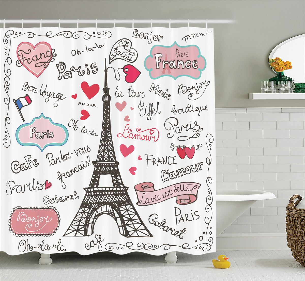 Штора для ванной комнаты Magic Lady Paris lamour, 180 х 200 смшв_11324 Штора для ванной комнаты Magic Lady Paris lamour, 180 х 200 смшв_11324Штора Magic Lady Paris lamour, изготовленная из высококачественного сатена (полиэстер 100%), отлично дополнит любой интерьер ванной комнаты. При изготовлении используются специальные гипоаллергенные чернила для прямой печати по ткани, безопасные для человека. В комплекте: 1 штора, 12 крючков. Обращаем ваше внимание, фактический цвет изделия может незначительно отличаться от представленного на фото.