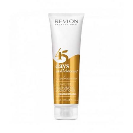 Revlon Professional RCC Shampoo and Conditioner Golden Blondes – Шампунь-кондиционер для золотистых блондированных оттенков 275 мл7208210000 Revlon Professional RCC Shampoo and Conditioner Golden Blondes – Шампунь-кондиционер для золотистых блондированных оттенков 275 мл7208210000Revlon Professional RCC Shampoo Conditioner Golden Blondes Шампунь-кондиционер для золотистых блондированных оттенков Новейший шампунь-кондиционер от компании Revlon создан по уникальной формуле, которая гарантирует сохранение насыщенности цвета окрашенных волос на протяжении 45 дней. Средство отлично подходит для ежедневного применения и полноценного ухода за волосами. Благодаря входящему в состав экстракту клюквы волосы приобретают прекрасный блеск, получают защиту от термических воздействий и ярких УФ-солнечных лучей, а также данный экстракт обладает мощным антиоксидантным свойством. Провитамин В5 осуществляет восстановление структуры волос, придаёт им эффектный объём, устраняет ломкость и облегчает расчёсывание. Шампунь-кондиционер Ревлон не содержит сульфатов, парабенов и гипоаллергенен, имеет мягкую текстуру и приятный бархатистый запах.