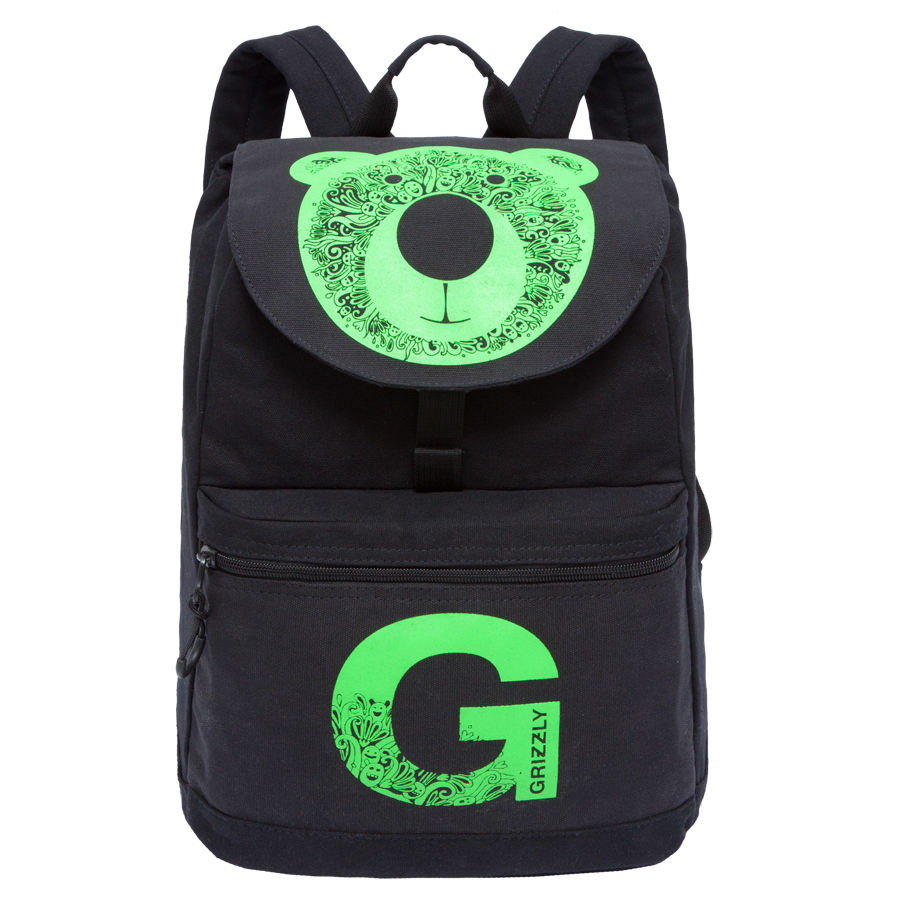 Рюкзак молодежный Grizzly, цвет: черный-салатовый. 18 л. RD-744-1/1RD-744-1/1 Рюкзак молодежный Grizzly, цвет: черный-салатовый. 18 л. RD-744-1/1RD-744-1/1Рюкзак молодежный, одно отделение, клапан на пряжке-крючкеобъемный карман на молнии на передней стенке, карман для гаджета,внутренний карман на молнии, укрепленная спинка, дополнительная ручка-петля, укрепленные лямки, закрывается затягивающимся шнуром