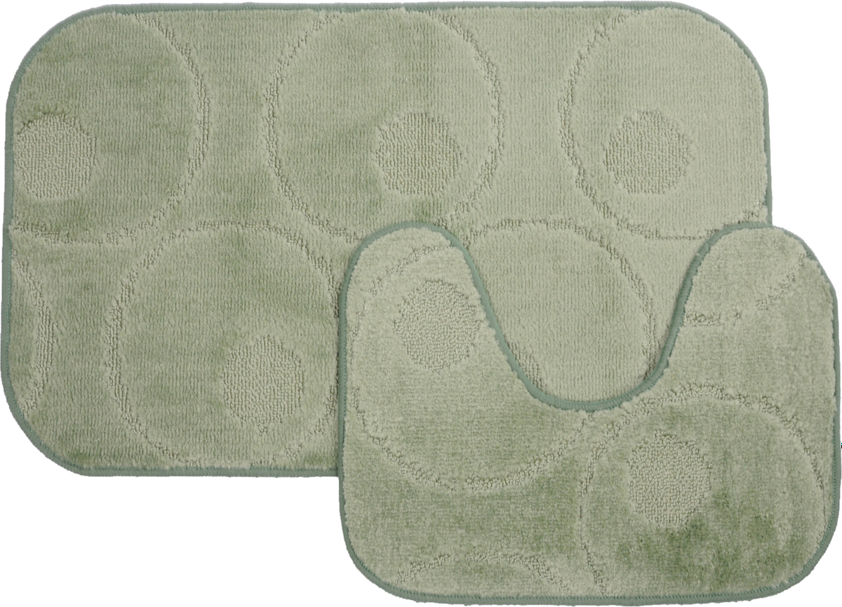 Набор ковриков для ванной MAC Carpet Рома. Круги, цвет: светло-зеленый, 50 х 80 см, 50 х 40 см, 2 шт106-029 Набор ковриков для ванной MAC Carpet Рома. Круги, цвет: светло-зеленый, 50 х 80 см, 50 х 40 см, 2 шт106-029Набор MAC Carpet Рома. Круги, выполненный из полипропилена, состоит из двух ковриков для ванной комнаты, один из которых имеет вырез под унитаз. Противоскользящее основание изготовлено из термопластичной резины. Коврики мягкие и приятные на ощупь, отлично впитывают влагу и быстро сохнут. Высокая износостойкость ковриков и стойкость цвета позволит вам наслаждаться покупкой долгие годы. Можно стирать вручную или в стиральной машине на деликатном режиме при температуре 30°С.
