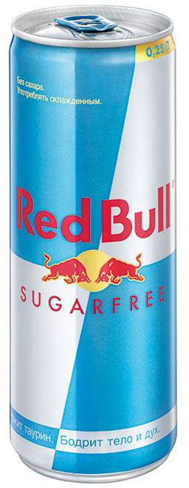 Red Bull энергетический напиток без сахара, 250 мл0120710 Red Bull энергетический напиток без сахара, 250 мл0120710Безалкогольный тонизирующий (энергетический) газированный напиток, специально разработанный для лиц, подвергающихся значительным психо-эмоциональным и физическим нагрузкам. Он незаменим в самых разных ситуациях: при занятии спортом, напряженной работе, за рулем и на вечеринках. Повышает работоспособность, повышает концентрацию внимания и скорость реакции, поднимает настроение, ускоряет обмен веществ. Секрет эффективности Red Bull состоит именно в сочетании всех компонентов, входящих в его состав.