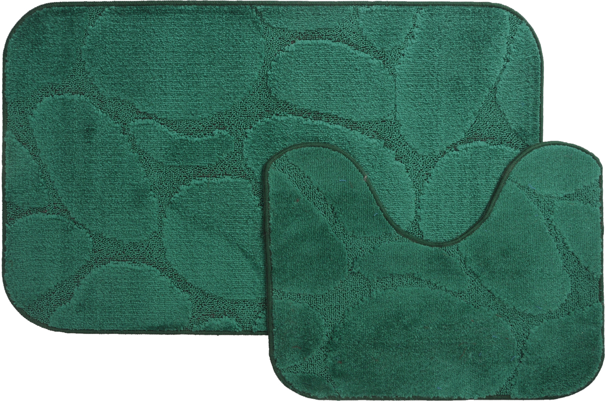 Набор ковриков для ванной MAC Carpet Рома. Камни, цвет: темно-зеленый, 60 х 100 см, 50 х 60 см, 2 шт21834 Набор ковриков для ванной MAC Carpet Рома. Камни, цвет: темно-зеленый, 60 х 100 см, 50 х 60 см, 2 шт21834Набор MAC Carpet Рома. Камни, выполненный из полипропилена, состоит из двух ковриков для ванной комнаты, один из которых имеет вырез под унитаз. Противоскользящее основание изготовлено из термопластичной резины. Коврики мягкие и приятные на ощупь, отлично впитывают влагу и быстро сохнут. Высокая износостойкость ковриков и стойкость цвета позволит вам наслаждаться покупкой долгие годы. Можно стирать вручную или в стиральной машине на деликатном режиме при температуре 30°С.