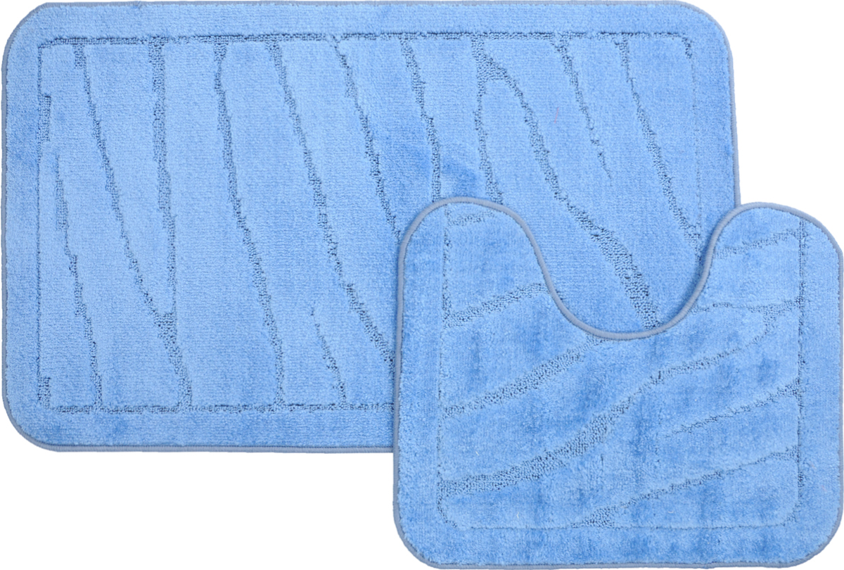 Набор ковриков для ванной MAC Carpet Рома. Линии, цвет: голубой, 60 х 100 см, 50 х 60 см, 2 шт21895 Набор ковриков для ванной MAC Carpet Рома. Линии, цвет: голубой, 60 х 100 см, 50 х 60 см, 2 шт21895Набор MAC Carpet Рома. Линии, выполненный из полипропилена, состоит из двух ковриков для ванной комнаты, один из которых имеет вырез под унитаз. Противоскользящее основание изготовлено из термопластичной резины. Коврики мягкие и приятные на ощупь, отлично впитывают влагу и быстро сохнут. Высокая износостойкость ковриков и стойкость цвета позволит вам наслаждаться покупкой долгие годы. Можно стирать вручную или в стиральной машине на деликатном режиме при температуре 30°С.