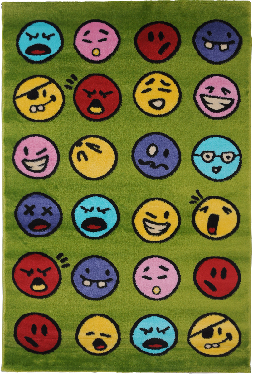 Ковер детский Kamalak Tekstil Emoji, прямоугольный, 100 x 150 смУКД-2028 Ковер детский Kamalak Tekstil Emoji, прямоугольный, 100 x 150 смУКД-2028Детский ковер Kamalak Tekstil Emoji изготовлен из высококачественного полипропилена. Полипропилен износостоек, нетоксичен, не впитывает влагу, не провоцирует аллергию. Структура волокна в полипропиленовых коврах гладкая, поэтому грязь не будет въедаться и скапливаться на ворсе. Практичный и износоустойчивый ворс не истирается и не накапливает статическое электричество. Ковер обладает хорошими показателями теплостойкости и шумоизоляции. Оригинальный рисунок позволит гармонично оформить интерьер детской комнаты. За счет невысокого ворса ковер легко чистить. При надлежащем уходе синтетический ковер прослужит долго, не утратив ни яркости узора, ни блеска ворса, ни упругости. Самый простой способ избавить изделие от грязи - пропылесосить его с обеих сторон (лицевой и изнаночной). Влажная уборка с применением шампуней и моющих средств не противопоказана. Хранить рекомендуется в свернутом рулоном виде.
