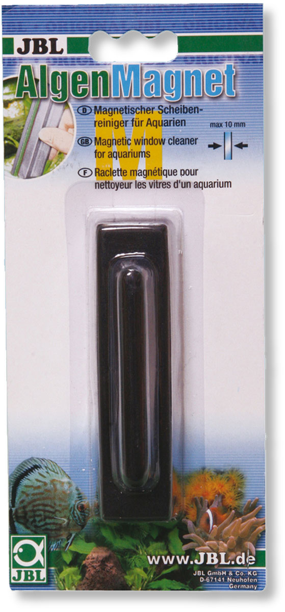 Щетка для нано-аквариума JBL Algenmagnet, магнитная0120710 Щетка для нано-аквариума JBL Algenmagnet, магнитная0120710Магнитная щетка JBL Algenmagnet предназначен для быстрой и тщательной очистки стекол нано-аквариума от налета и обрастаний. Ключевые преимущества: - Щетка позволяет осуществлять чистку в труднодоступных местах, не прибегая к дополнительному погружению. - За счет эффекта поплавка можно избежать потери скребка на дне аквариума, а за счет мощного магнита можно вернуть его в нужное положение. - Инновационный материал подушечек позволяет эффективно удалять водоросли со стекла, не нанося при этом царапин на поверхность. Максимальная толщина стекла: 10 мм. Общий размер щетки: 11 х 3 х 3,5 см.