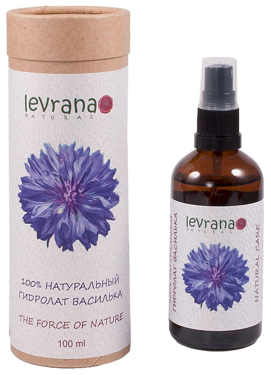 Levrana 100% Натуральный гидролат Василька, 100 млFW01 Levrana 100% Натуральный гидролат Василька, 100 млFW01100% натуральный гидролат цветков Василька Синего. На кожу оказывает тонизирующее, успокаивающее, противовоспалительное и регенерирующее действие. Существует древняя легенда что с помощью Василька, кентавр Хирон исцелился от яда Лернейской Гидры. Гидролат можно использовать для ежедневного ухода за кожей и волосами, просто распылите гидролат когда хотите освежиться