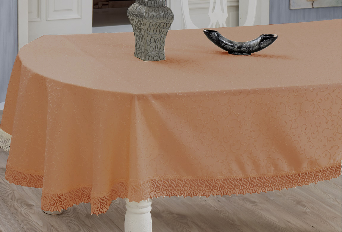 Скатерть Evdy Kdk, квадратная, цвет: персиковый, 160 х 160 см867/3/CHAR004 Скатерть Evdy Kdk, квадратная, цвет: персиковый, 160 х 160 см867/3/CHAR004Квадратная скатерть Evdy Kdk выполнена из высококачественного полиэстера и оформлена изящным узором, края оснащены фестонами. Использование такой скатерти сделает застолье торжественным, поднимет настроение гостей и приятно удивит их вашим изысканным вкусом. Также вы можете использовать эту скатерть для повседневной трапезы, превратив каждый прием пищи в волшебный праздник и веселье. Это текстильное изделие станет изысканным украшением вашего дома!