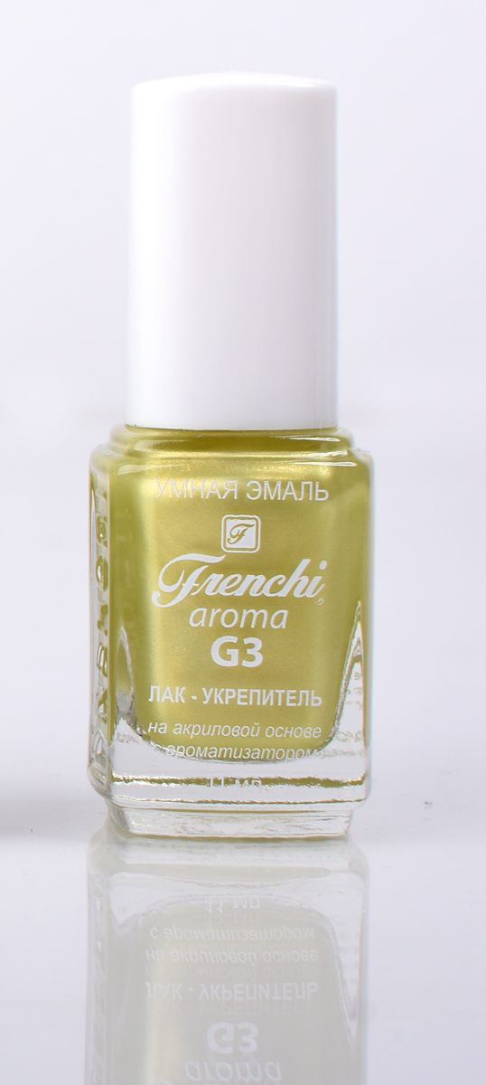 Frenchi aroma G3 Лак-укрепитель на акриловой основе № 19, 11 млУТ00000805 Frenchi aroma G3 Лак-укрепитель на акриловой основе № 19, 11 млУТ00000805Лак на акриловой основе Frenchi G3 – это стойкость и безупречность Вашего маникюра в течение 7 дней. Лак на акриловой основе – это идеальный вариант для деловой женщины, в нашем современном мире, что позволяет женщине тратить меньше времени на посещение салонов красоты.