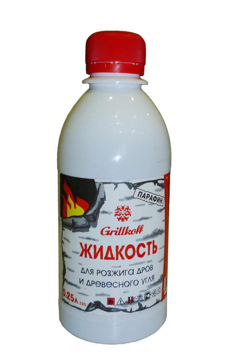 Жидкость для розжига дров и древесного угля Grillkoff Парафин, 250 мл95 Жидкость для розжига дров и древесного угля Grillkoff Парафин, 250 мл95Жидкость для розжига дров и древесного угля, 0.25 л Спокойное загорание и равномерное горение парафина обеспечивает безопасное применение жидкости для розжига. Жидкость для розжига на основе жидких парафинов не токсична, не ядовита, не канцерогенна, не имеет резкой вспышки при зажигании в отличие от жидкостей для розжига на основе смесей углеводородов, не меняет вкус приготавливаемых продуктов.
