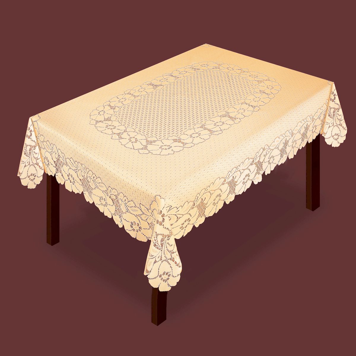 Скатерть Zlata Korunka, прямоугольная, цвет: золотистый, 145 x 105 см. 8004680046 Скатерть Zlata Korunka, прямоугольная, цвет: золотистый, 145 x 105 см. 8004680046Великолепная скатерть Zlata Korunka, выполненная из полиэстера жаккардового переплетения, органично впишется в интерьер любого помещения, а оригинальный дизайн удовлетворит даже самый изысканный вкус. Изделие не скользит со стола, легко стирается и прослужит вам долгое время. Скатерть создаст праздничное настроение и станет прекрасным дополнением интерьера гостиной, кухни или столовой.