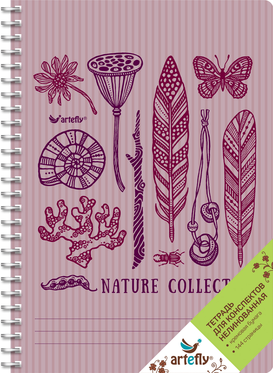 Artefly Тетрадь Nature Collection 72 листа без разметки72523WD Artefly Тетрадь Nature Collection 72 листа без разметки72523WDТетрадь нелинованная для ведения записей. Красивая и яркая обложка раскрасит твои студенческие будни, такую тетрадь удобно использовать для конспектов. Приятная бумага кремового цвета не оставит тебя равнодушным.