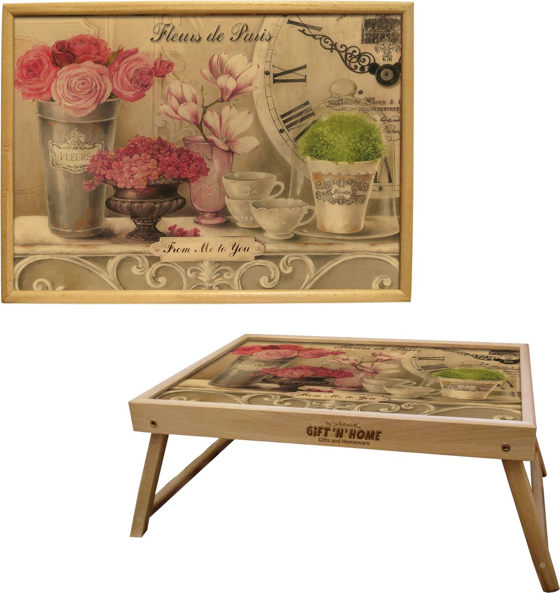 Столик с раскладными ножками GiftnHome Парижские цветы, 25 х 37,5 смTL-Fleurs Столик с раскладными ножками GiftnHome Парижские цветы, 25 х 37,5 смTL-FleursВеликолепное решение для подарка - поднос, с раскладными ножками - это истинный комплимент Вашим любимым и близким людям. Подать кофе, завтрак в постель или вынести на веранду гостям закуски, фрукты сервированные на стильном Подносе, с оригинальным принтом на поверхности. Помимо функциональной пользы, данные изделия несомненно внесут свой Арт-стиль и уютную атмосферу в домашнее пространство. Нанесенные на столешницу дизайнерские принты от Креативной Студии АнтониоК прекрасно дополнят интерьер Вашего дома, дачи, студии или городской кухни - это современные, актуальные изделия, выполненные с душой, и несущие в дом настроение. Сегодня в тренде - экологичные натуральные материалы. Наша серия ЭКО-ЛАЙФ представлена подносами, столиками, ключницами, разделочными досками и дизайнерскими вешалками для кухни - все изделия изготовлены из благородных пород дерева: бука и дуба, - они прекрасно переносят длительную эксплуатацию и долго сохраняют свой шарм древесной структуры и природные качества.