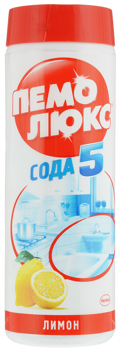 Чистящее средство Пемолюкс Лимон, 480 г935062/2073779 Чистящее средство Пемолюкс Лимон, 480 г935062/2073779Чистящее средство Пемолюкс Лимон обеспечивает 5 слагаемых эффективной и безопасной уборки: - эффективность против жира и въевшейся грязи, - универсальное использование по всему дому, - бережное очищение разнообразных поверхностей, - безопасное средство - без агрессивных химикатов, - аромат свежести и чистоты. Мощная формула Сода 5 с содой и мягким абразивом не содержит опасных химикатов и подходит для чистки керамических, эмалированных, металлических и других твердых поверхностей на кухне, в ванной комнате и в прочих помещениях. С осторожностью использовать на полированных и пластиковых поверхностях. Не содержит хлор. Дерматологически протестировано. Состав: Товар сертифицирован.