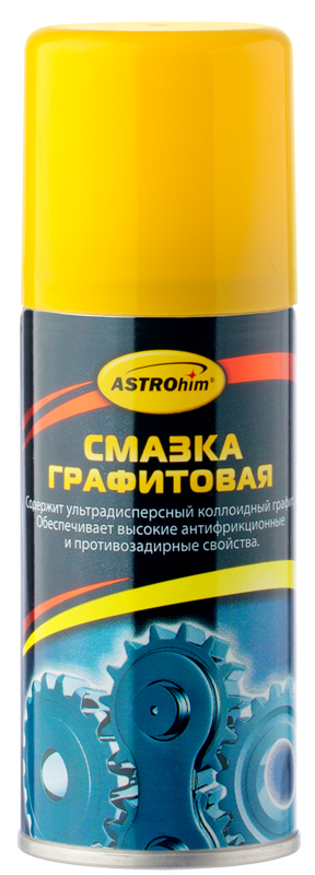 Смазка графитовая ASTROhim, 140 млАС-4551 Смазка графитовая ASTROhim, 140 млАС-4551Смазка графитовая ASTROhim предназначена для ухода за автомобилем, разнообразного бытового и промышленного использования. Тонкодисперсный графит сохраняется в узле трения после того, как все остальные компоненты смазки выработаются, продолжая обеспечивать антифрикционные свойства. Предназначена для смазывания резьбовых соединений, открытых зубчатых передач, домкратов, запорной арматуры и прочего индустриального оборудования. Используется для уменьшения трения между листами рессор. Применение смазки особенно оправдано в качестве консерванта (гарантированное откручивание через много лет) различных резьбовых и прочих разборных соединений, подвергаемых термической нагрузке (соединений глушителя, посадочных мест кислородных датчиков, резьбовой части свечей зажигания, шпилек выпускного коллектора). Обладает высокой антифрикционной эффективностью, химической стойкостью и противозадирными свойствами. Сохраняет неизменными смазывающие свойства в диапазоне температур от -20°С до...