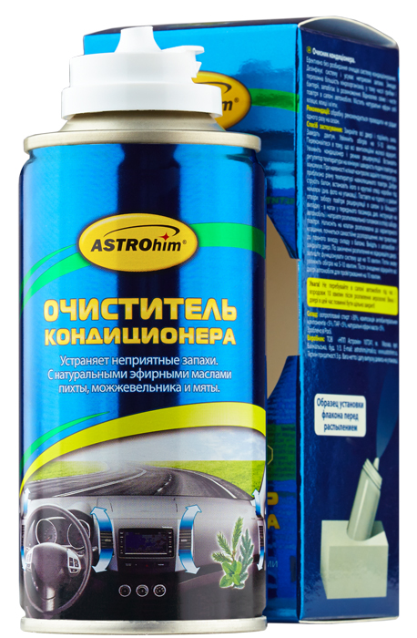 Очиститель кондиционера ASTROhim, 210 млAC-8602 Очиститель кондиционера ASTROhim, 210 млAC-8602Очиститель кондиционера ASTROhim эффективно без разборки очищает систему кондиционирования, устраняя неприятные запахи. Уничтожает подавляющее большинство микроорганизмов, в том числе грибки и бактерии, предотвращает их размножение. Восстанавливает свежий и чистый воздух в салоне автомобиля. Создает приятную атмосферу в салоне автомобиля, за счет содержания в составе натуральных эфирных масел можжевельника, пихты и мяты. Товар сертифицирован.