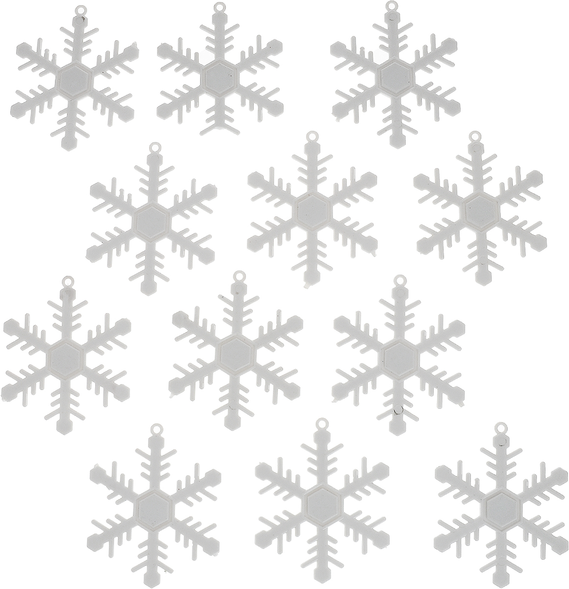 Украшение новогоднее подвесное Winter Wings Снежинки, диаметр 6,5 см, 12 штN181145 Украшение новогоднее подвесное Winter Wings Снежинки, диаметр 6,5 см, 12 штN181145Набор украшений Winter Wings Снежинки прекрасно подойдет для праздничного декора новогодней ели. Изделия выполнены из высококачественного пластика в виде снежинок. Для удобного размещения на елке на украшениях предусмотрены веревочки. Елочная игрушка - символ Нового года. Она несет в себе волшебство и красоту праздника. Создайте в своем доме атмосферу веселья и радости, украшая новогоднюю елку нарядными игрушками, которые будут из года в год накапливать теплоту воспоминаний. Откройте для себя удивительный мир сказок и грез. Почувствуйте волшебные минуты ожидания праздника, создайте новогоднее настроение вашим дорогим и близким.