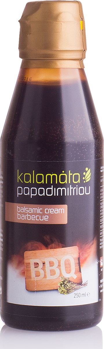 Papadimitriou бальзамический соус барбекю, 250 мл12.0022 Papadimitriou бальзамический соус барбекю, 250 мл12.0022Бальзамический кремовый соус Каламата Пападимитриу с ароматом дымка придаст новый вкус сыру, жареному мясу (телятине, говядине, свинине, курице), мясу на гриле, пицце, жареному картофелю, бутербродам, ризотто.