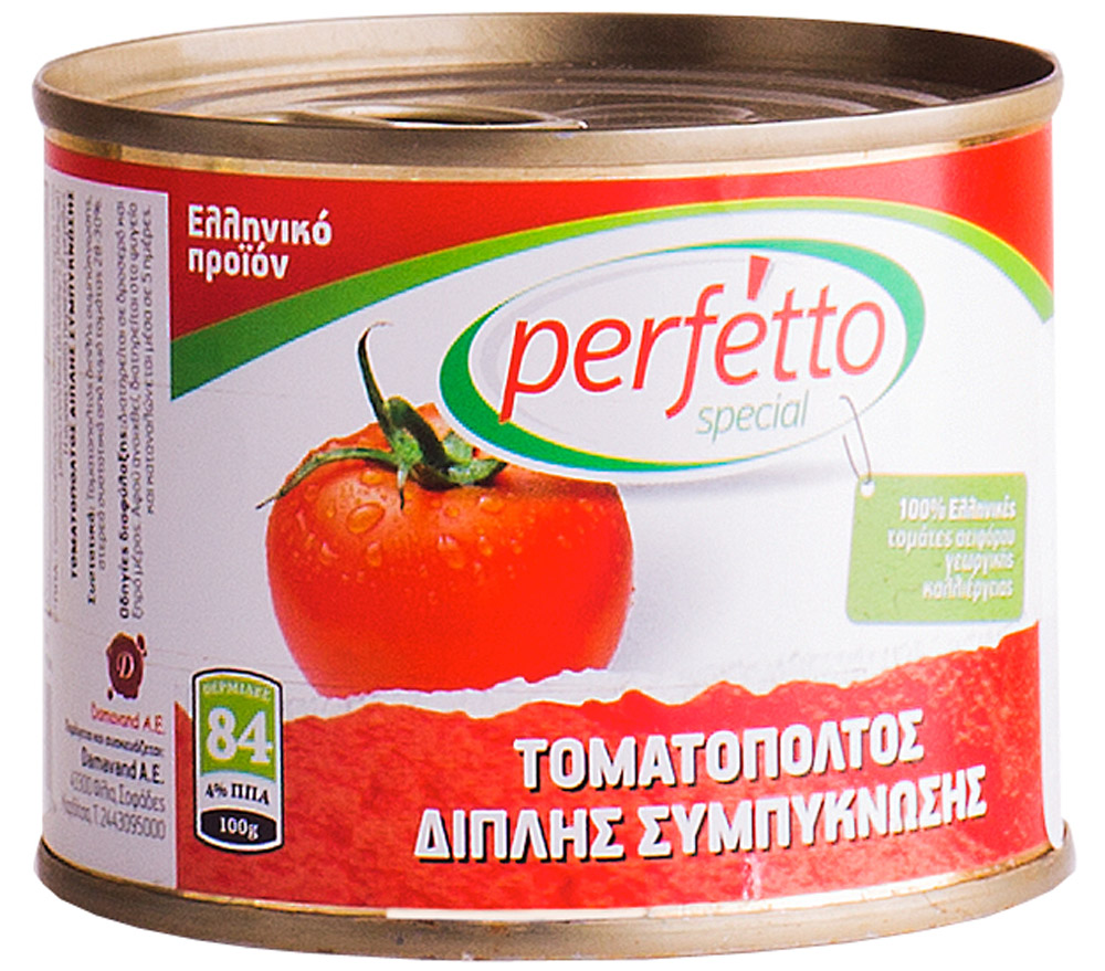 Perfetto specia Паста томатная, 200 г41.0008,1 Perfetto specia Паста томатная, 200 г41.0008,1Произведено в Греции из отборных греческих томатов. Без консервантов.