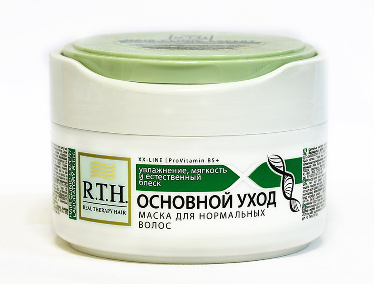 Маска R.T.H Основной уход4604903000394 Маска R.T.H Основной уход4604903000394Оказывает глубокое увлажняющее, восстанавливающее и защитное действие. Дарит волосам необходимый уход, здоровый блеск, невероятную мягкость и эластичность. Благодаря входящим в состав натуральным полиэфирам растительного происхождения и витамину B5 маска придает волосам гладкость, предотвращая повреждение волос и предупреждая проблему секущихся кончиков и ломкости