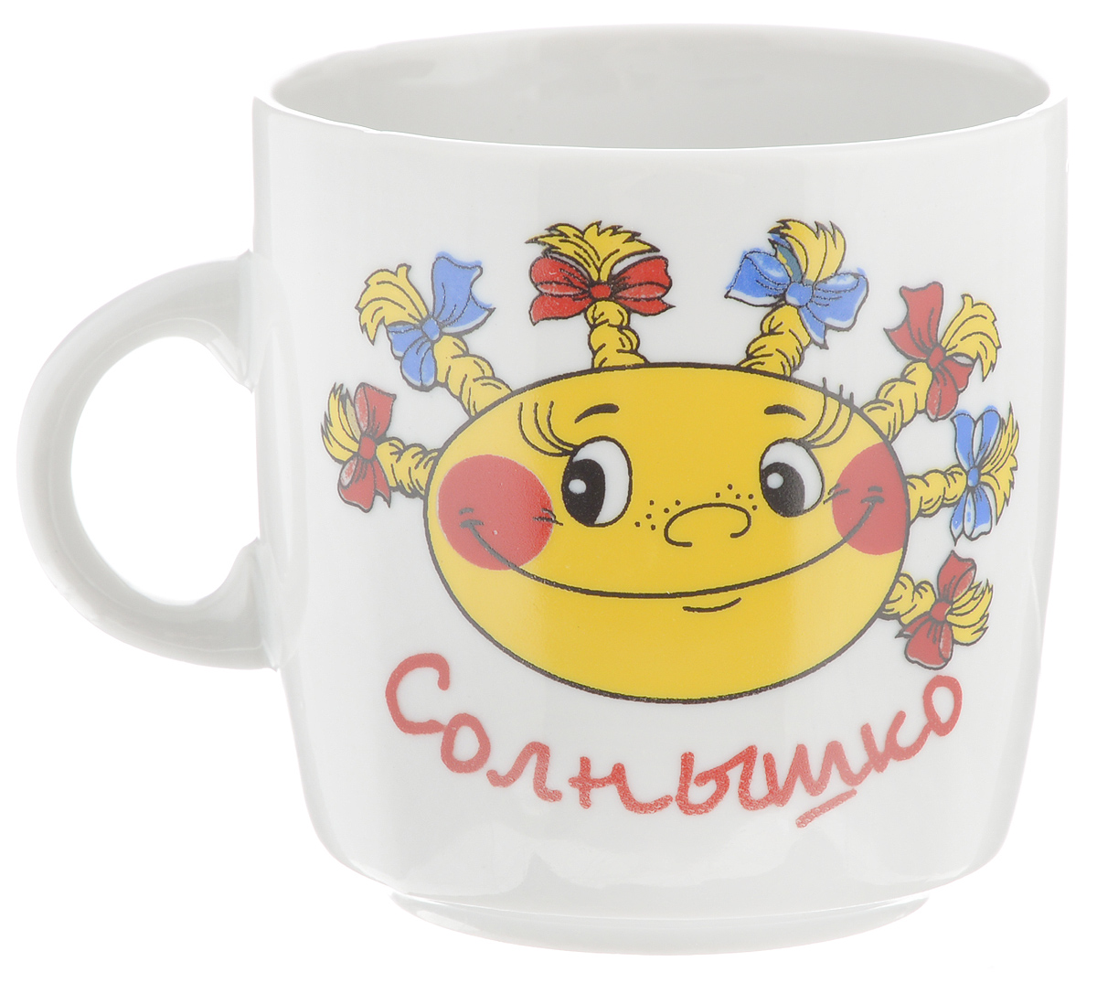 Кружка Фарфор Вербилок Солнышко, 210 мл8691480 Кружка Фарфор Вербилок Солнышко, 210 мл8691480Красивая кружка Фарфор Вербилок Солнышко способна скрасить любое чаепитие. Изделие выполнено из высококачественного фарфора и украшено рисунком. Посуда из такого материала позволяет сохранить истинный вкус напитка, а также помогает ему дольше оставаться теплым. Объем кружки: 210 мл. Диаметр по верхнему краю: 7,2 см. Диаметр основания: 5 см. Высота кружки: 7,5 см.