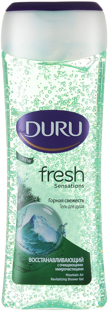 Duru Fresh Гель для душа Горный 250мл8003205013 Duru Fresh Гель для душа Горный 250мл8003205013Гель для душа с массажными частицами бережно очищает, помогая коже дышать. Подарите своей кожи дыхание свежести, заряд бодрости и энергии на весь день.