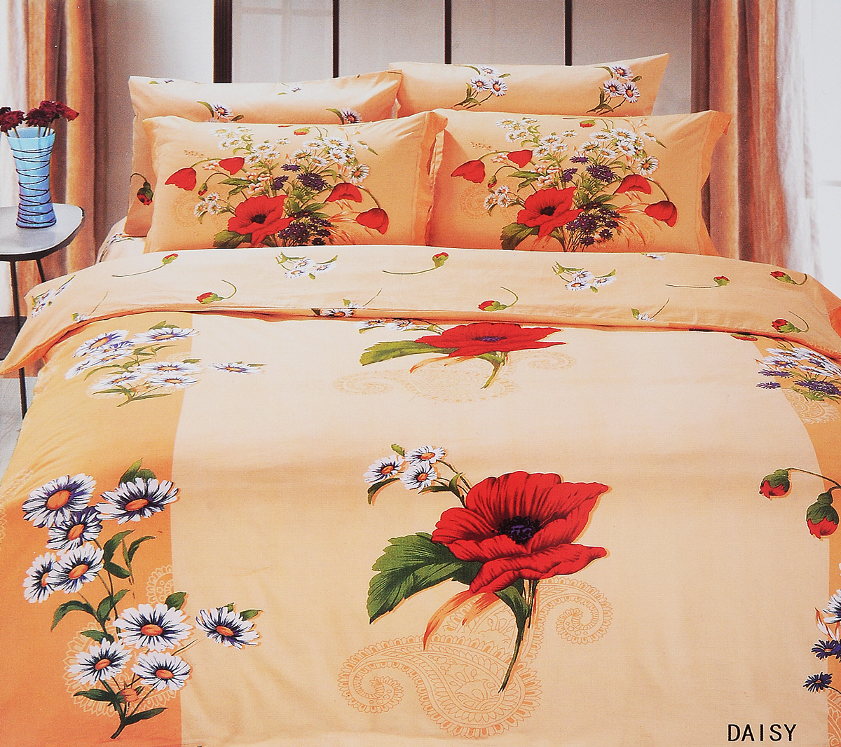 Комплект белья Le Vele Daisy, 2-спальный, наволочки 50х7010503 Комплект белья Le Vele Daisy, 2-спальный, наволочки 50х7010503Комплект постельного белья Le Vele Daisy, выполненный из сатина (100% хлопка), создан для комфорта и роскоши. Комплект состоит из пододеяльника, простыни и 4 наволочек. Постельное белье оформлено оригинальным рисунком. Пододеяльник застегивается на кнопки, что позволяет одеялу не выпадать из него.Сатин - хлопчатобумажная ткань полотняного переплетения, одна из самых красивых, прочных и приятных телу тканей, изготовленных из натурального волокна. Благодаря своей шелковистости и блеску сатин называют хлопковым шелком. Приобретая комплект постельного белья Le Vele Daisy, вы можете быть уверены в том, что покупка доставит вам и вашим близким удовольствие и подарит максимальный комфорт.