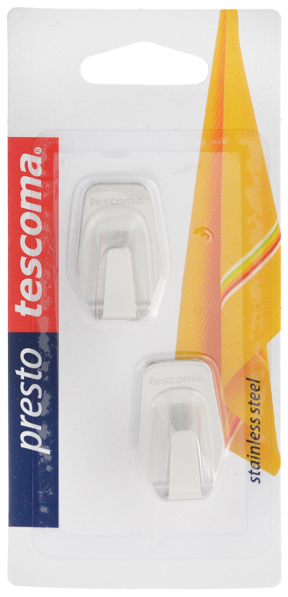 Крючок Tescoma Presto, 2 шт. 420843420843 Крючок Tescoma Presto, 2 шт. 420843420843Крючки Tescoma Presto выполнены из нержавеющей стали и предназначены для размещения на стене. Изделия отлично подойдут для подвешивания кухонных принадлежностей: полотенец, рукавиц, прихваток и других мелких предметов. Самоклеящиеся крючки легко прикреплять и удобно использовать, после снятия не оставляют следов на поверхности. Комплектация: 2 шт. Размер крючка: 3,5 х 2 см.