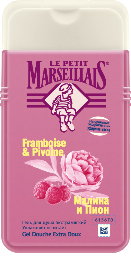 Le Petit Marseillais Гель для душа Малина и пион 250мл303403201 Le Petit Marseillais Гель для душа Малина и пион 250мл303403201В садах и мы собрали необычные сочетания ингредиентов, которые перенесут вас в Прованс. Малина известна своими вкусными и игристыми нотками. Весной сады покрываются ковром из пионов с восхитительным ароматом. Мягко очищает кожу, благодаря экстрамягкой формуле, легко и быстро смывается, оставляя на коже вкусным и игристый аромат. Его свежие фруктовые нотки подарят вам ощущение теплого Средиземноморского солнца. Ваша кожа мягкая, она хорошо увлажнена и насыщена. Нейтральный для кожи pH / Протестировано дерматологами