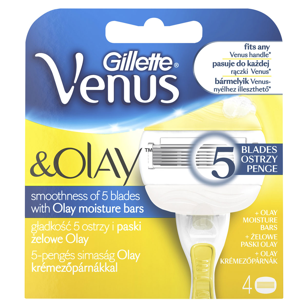 Gillette Сменные кассеты Venus&Olay, 4 штGESS-131 Gillette Сменные кассеты Venus&Olay, 4 штGESS-131Сменная кассета Gillette Venus&Olay с 5 лезвиями и увлажняющими подушечками способствует сохранению естественной увлажненности кожи. Увлажняющие подушечки Olay помогают удерживать естественную увлажненность кожи и уменьшить ощущение сухости. Благодаря увлажняющим подушечкам бритвенный станок можно использовать без геля/пены для бритья.Товар сертифицирован.