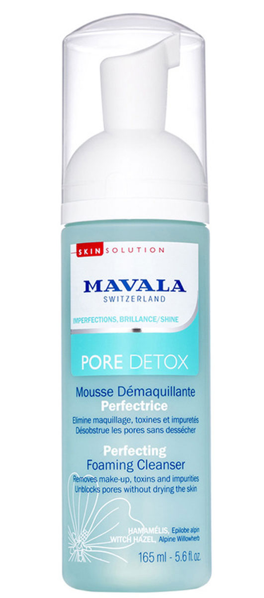 Mavala Очищающая Пенка Pore Detox Perfecting Foaming Cleanser 165 мл07-400 Mavala Очищающая Пенка Pore Detox Perfecting Foaming Cleanser 165 мл07-400Расширенные поры, жирный блеск и несовершенства кожи часто являются причинами нарушения работы сальных желез. Это происходит из-за агрессивного воздействия внешней среды или гормональных сбоев. Восстановить здоровое состояние кожи помогает ежедневный уход и деликатное очищение. Очищающая пенка Pore Detox от швейцарского бренда Mavala предназначена для нормализующего ухода за кожей лица. Она деликатно удаляет макияж и загрязнения, выводит токсины, сужает поры и выравнивает цвет лица. Пенка образуется из мицеллярного лосьона. Для применения достаточно одного нажатия на дозатор. Она обладает легкой деликатной текстурой. Естественный pH. Без отдушек, фталатов, масел, сульфатов и парабенов. В состав средства входят очищающий экстракт цветов Гамамелиса и альпийский Кипрей, которые нейтрализуют жирный блеск и борются с несовершенствами кожи. После использования кожа выравнивается, становится матовой и бархатистой. Пенка эффективно очищает поры и не пересушивает кожу. Для усиления сужения...