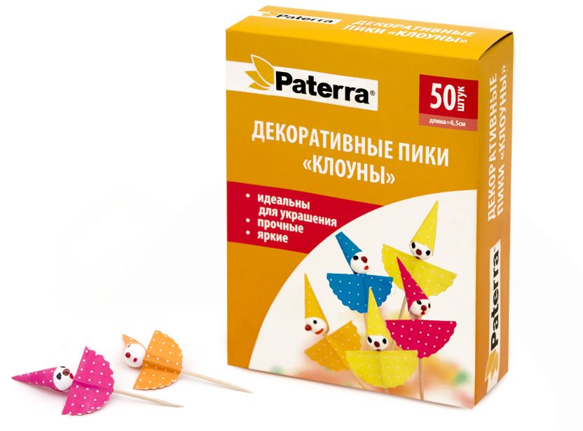 Пики для канапе Paterra Клоуны, 50 штVT-1520(SR) Пики для канапе Paterra Клоуны, 50 штVT-1520(SR)Набор Paterra Клоуны, изготовленный из дерева, бумаги, пенопласта, состоит из 50 пиков для канапе. Канапе созданы для утоления легкого голода на фуршетах. А еще эти крохотные бутерброды могут стать украшением всего торжества. Конечно, если и сами они оформлены должным образом. Например, украшены этими замечательными пиками.Такой набор идеально подойдет для оформления детского канапе, а также для тарелки с фруктами!Длина пика: 6,5 см.