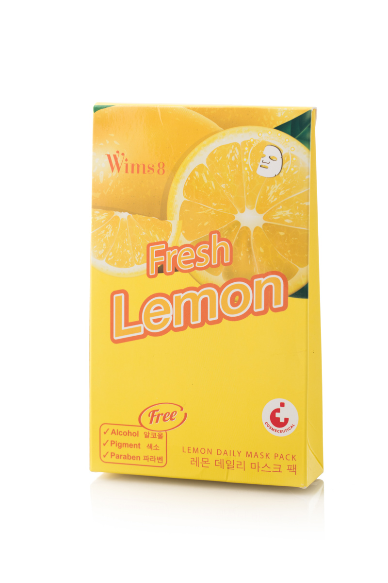 Маска Wims8 Lemon Daily Mask Pack, упаковка 5 шт00-00000559 Маска Wims8 Lemon Daily Mask Pack, упаковка 5 шт00-00000559Маска предназначена для ухода за кожей лица. Действие маски направлено на антибактериальное, тонизирующее действие, улучшение обмена веществ и укрепление кровеносных сосудов. Экстракт лимона стимулирует процесс регенерации клеток кожи и обладает омолаживающим действием.