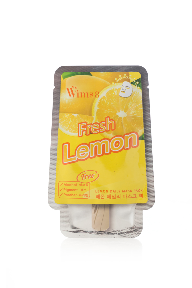 Маска Wims8 Lemon Daily Mask Pack, 1 шт00-00000560 Маска Wims8 Lemon Daily Mask Pack, 1 шт00-00000560Маска предназначена для ухода за кожей лица. Действие маски направлено на антибактериальное, тонизирующее действие, улучшение обмена веществ и укрепление кровеносных сосудов. Экстракт лимона стимулирует процесс регенерации клеток кожи и обладает омолаживающим действием.