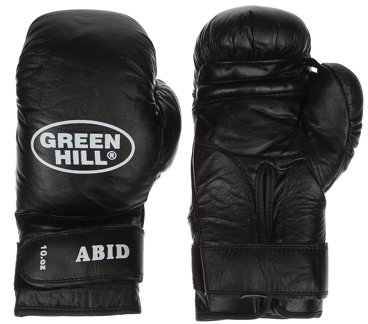 Перчатки боксерские Green Hill Abid, цвет: черный, белый. Вес 10 унцийG-2024310 Перчатки боксерские Green Hill Abid, цвет: черный, белый. Вес 10 унцийG-2024310Боксерские тренировочные перчатки Green Hill Abid выполнены из натуральной кожи. Они отлично подойдут для начинающих спортсменов. Мягкий наполнитель из очеса предотвращает любые травмы. Отверстия в районе ладони обеспечивают вентиляцию. Широкий ремень, охватывая запястье, полностью оборачивается вокруг манжеты, благодаря чему создается дополнительная защита лучезапястного сустава от травмирования. Застежка на липучке способствует быстрому и удобному одеванию перчаток, плотно фиксирует перчатки на руке.