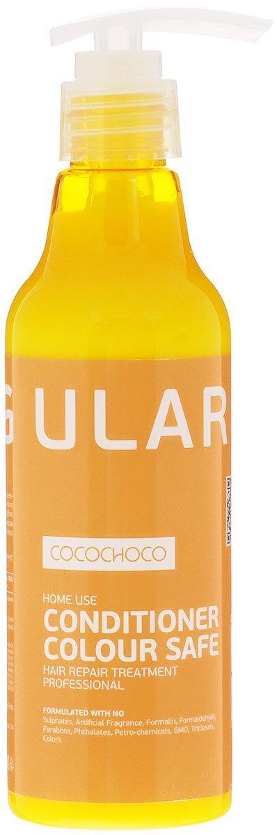 CocoChoco REGULAR Кондиционер для окрашенных волос 250 мл063 CocoChoco REGULAR Кондиционер для окрашенных волос 250 мл063Кондиционер для регулярного применения. Используется для окрашенных и поврежденных волос, а так же как средство для восполнения кератина. Ухаживающие компоненты кератина глубоко проникают в структуру волоса, восполняя утраченные волокна, защищая цвет окрашенных волос от вымывания. Не содержит сульфатов, искусственных отдушек, формалина, формальдегида, парабенов, фталатов, нефтехимических продуктов, ГМО, триклозана, красителей.