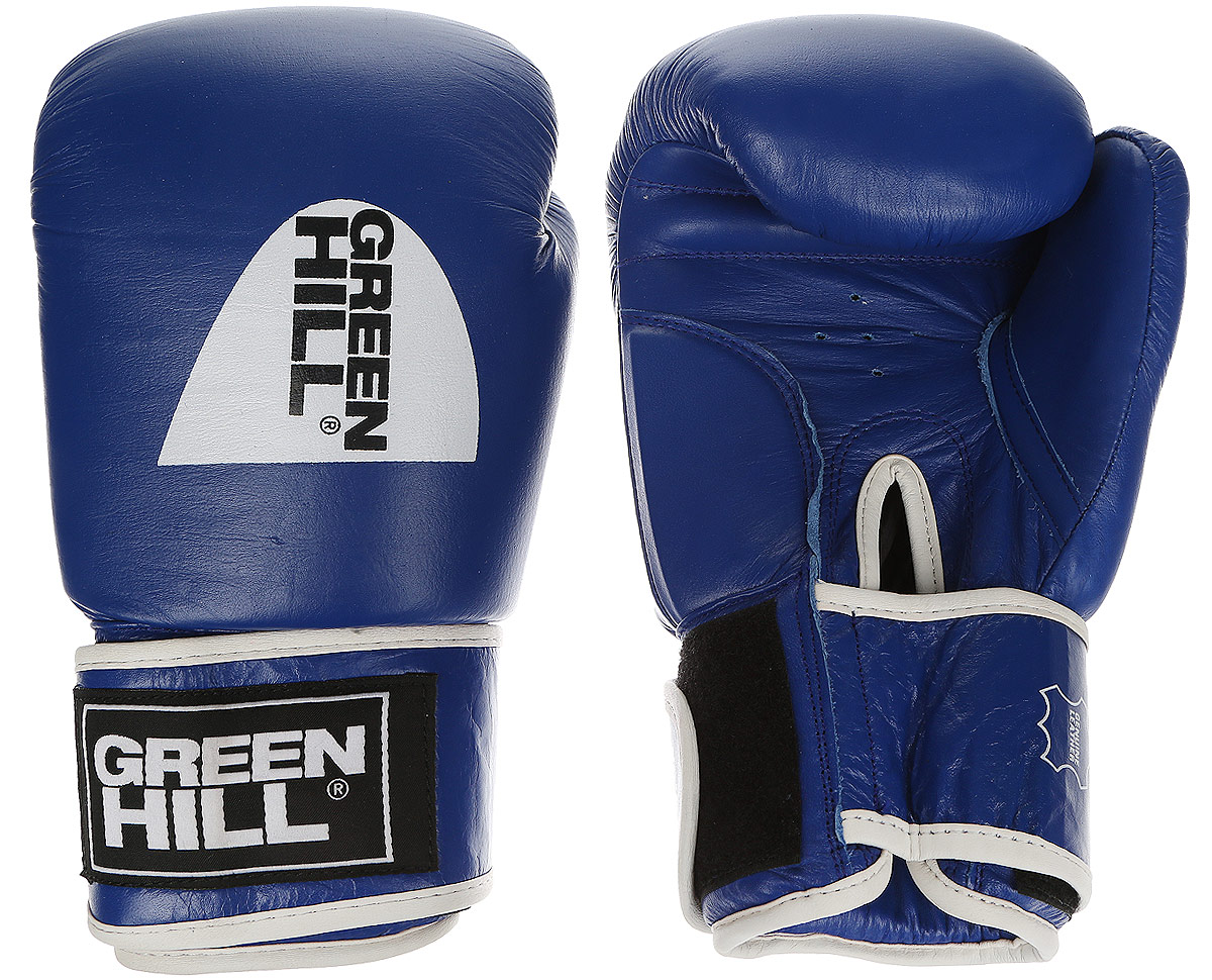 Перчатки боксерскиеGreen Hill Tiger Aiba, цвет: синий, белый. Вес 10 унций. BGT-2010аBGT-2010а Перчатки боксерскиеGreen Hill Tiger Aiba, цвет: синий, белый. Вес 10 унций. BGT-2010аBGT-2010аБоевые боксерские перчатки Green Hill Tiger Aiba применяются как для соревнований, так и для тренировок. Верх выполнен из натуральной кожи, вкладыш - предварительно сформированный пенополиуретан. Манжет на липучке способствует быстрому и удобному надеванию перчаток, плотно фиксирует перчатки на руке. Отверстия в области ладони позволяют создать максимально комфортный терморежим во время занятий.