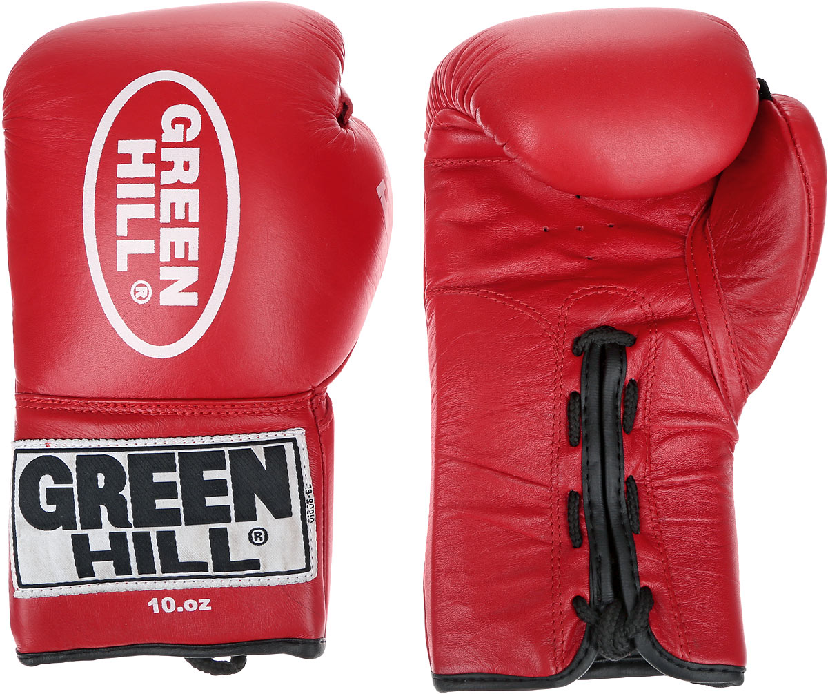 Перчатки боксерские Green Hill Force, цвет: красный, белый. Вес 10 унций. BGF-1215BGF-1215 Перчатки боксерские Green Hill Force, цвет: красный, белый. Вес 10 унций. BGF-1215BGF-1215Боксерские перчатки Green Hill Force предназначены для использования профессионалами и любителями. Верх выполнен из натуральной кожи, наполнитель - из вспененного полимера. Отверстия в области ладони позволяет создать максимально комфортный терморежим во время занятий. Манжет на шнуровке способствует быстрому и удобному надеванию перчаток, плотно фиксирует перчатки на руке.