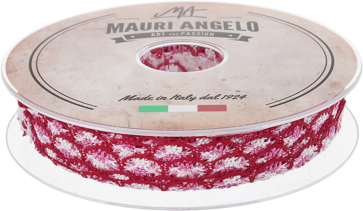 Лента кружевная Mauri Angelo, цвет: красный, розовый, белый, 1,8 см х 20 м. MR8849/MC/4MR8849/MC/4 Лента кружевная Mauri Angelo, цвет: красный, розовый, белый, 1,8 см х 20 м. MR8849/MC/4MR8849/MC/4Декоративная кружевная лента Mauri Angelo выполнена из высококачественного хлопка и ацетатного волокна. Кружево применяется для отделки одежды, постельного белья, а также в оформлении интерьера, декоративных панно, скатертей, тюлей, покрывал. Главные особенности кружева - воздушность, тонкость, эластичность, узорность. Такая лента станет незаменимым элементом в создании рукотворного шедевра.