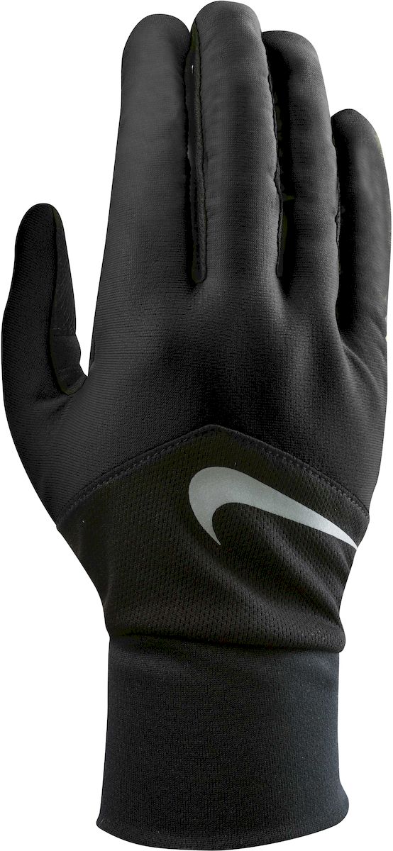 Перчатки для бега женские Nike Dri-Fit Tempo, цвет: черный, серебристый. Размер S316PRO Перчатки для бега женские Nike Dri-Fit Tempo, цвет: черный, серебристый. Размер S316PRO - Материал с технологией Dri-FIT обеспечивает быстрое впитывание влаги и ее испарение, что позволяет оставаться коже сухой. - Сетчатые вставки с Dri-Fit эффектом обеспечивают оптимальную воздухопроницаемость. - Кончик указательного и большого пальца выполнены из материала совместимого с сенсорным дисплеем. - Эргономичная форма, повторяющая очертания руки в расслабленном состоянии. - Силиконовые вставки на внутренней части перчаток повышают сцепление. - Светоотражающий логотип обеспечивает визуальную узнаваемость бренда и повышает видимость при слабом освещении.