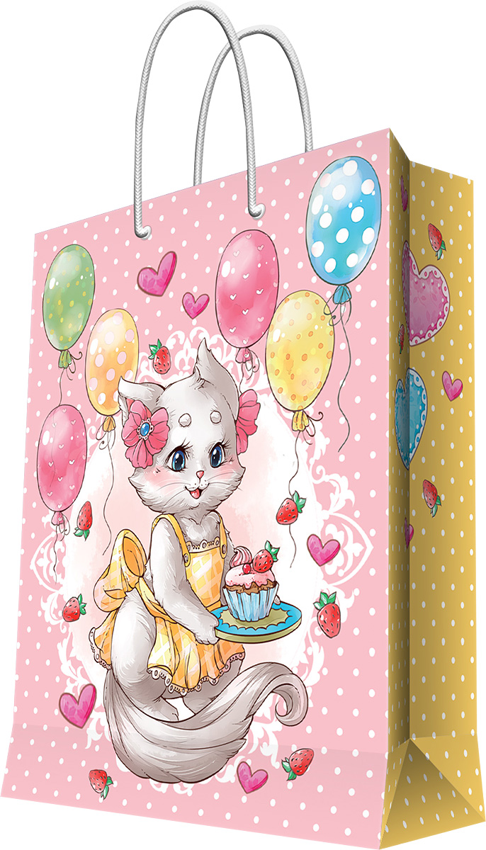 Пакет подарочный Magic Home Кошечка в фартуке, 40,6 х 48,9 х 19 см44215 Пакет подарочный Magic Home Кошечка в фартуке, 40,6 х 48,9 х 19 см44215Подарочный пакет Magic Home, изготовленный из плотной бумаги, станет незаменимым дополнением к выбранному подарку. Дно изделия укреплено картоном, который позволяет сохранить форму пакета и исключает возможность деформации дна под тяжестью подарка. Пакет выполнен с глянцевой ламинацией, что придает ему прочность, а изображению - яркость и насыщенность цветов. Для удобной переноски имеются две ручки в виде шнурков. Подарок, преподнесенный в оригинальной упаковке, всегда будет самым эффектным и запоминающимся. Окружите близких людей вниманием и заботой, вручив презент в нарядном, праздничном оформлении. Плотность бумаги: 157 г/м2.