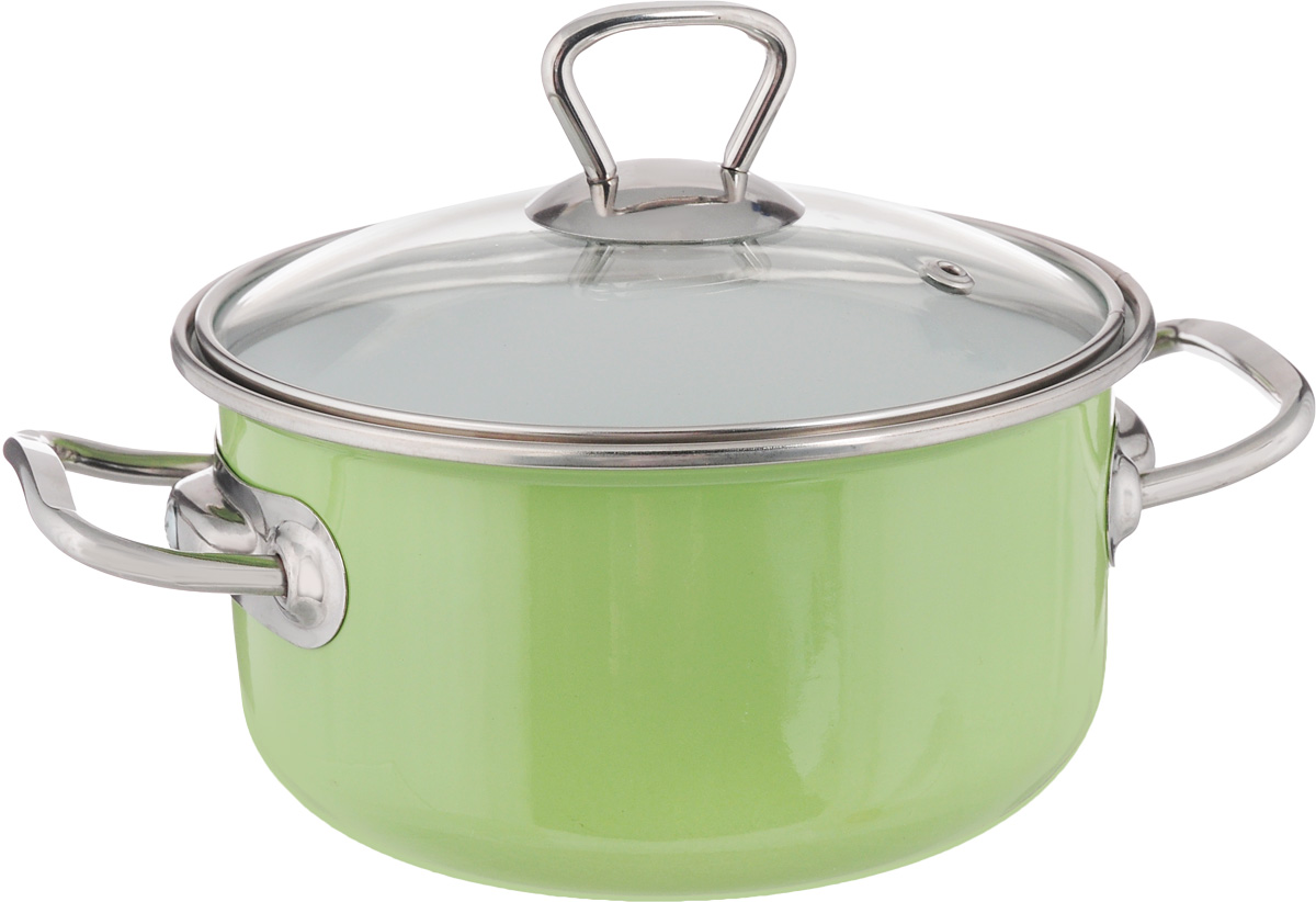 Кастрюля Elros Green Apple с крышкой, 1,5 л94672 Кастрюля Elros Green Apple с крышкой, 1,5 л94672Кастрюля Elros Green Apple изготовлена из высококачественной стали с эмалированным покрытием. Благодаря такому покрытию пища не пригорает и не прилипает к поверхности кастрюли, что позволяет готовить с минимальным количеством масла. Кроме того, эмалированное покрытие абсолютно безопасно для здоровья человека.Изделие оснащено ручками, выполненными из нержавеющей стали, и стеклянной крышкой с отверстием для выхода пара. Кастрюля подходит для использования на газовых, электрических, стеклокерамических плитах, а также на индукционных. Можно мыть в посудомоечной машине. Диаметр кастрюли: 16 см. Высота стенки: 9 см. Ширина кастрюли (с учетом ручек): 23 см.