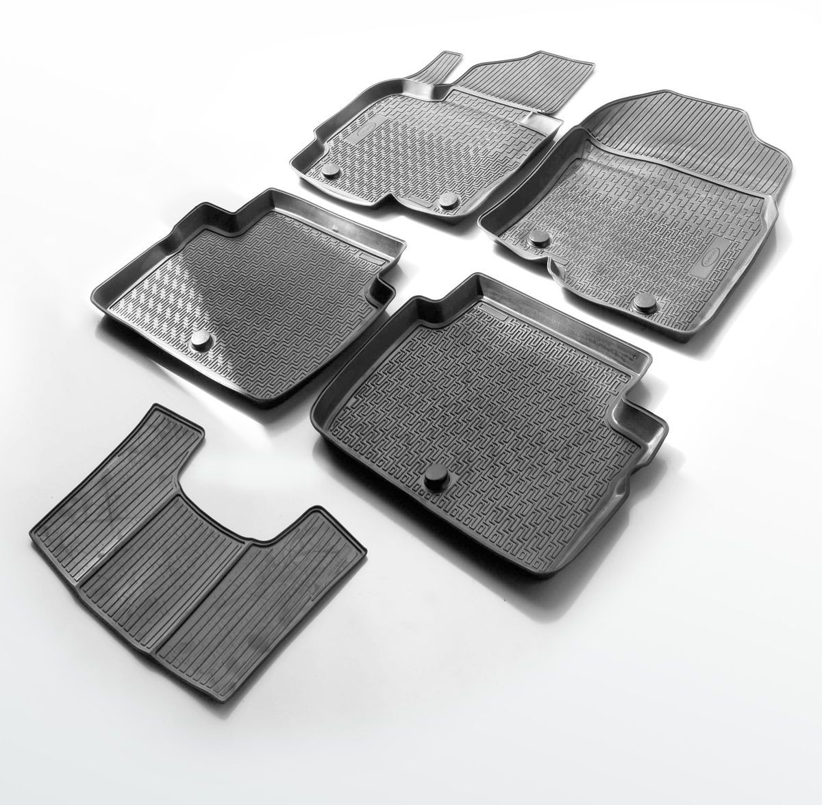 Коврики салона Rival для Toyota Camry 2014-, c перемычкой, полиуретанSC-FD421005 Коврики салона Rival для Toyota Camry 2014-, c перемычкой, полиуретанSC-FD421005Прочные и долговечные коврики Rival в салон автомобиля, изготовлены из высококачественного и экологичного сырья, полностью повторяют геометрию салона вашего автомобиля.- Надежная система крепления, позволяющая закрепить коврик на штатные элементы фиксации, в результате чего отсутствует эффект скольжения по салону автомобиля.- Высокая стойкость поверхности к стиранию.- Специализированный рисунок и высокий борт, препятствующие распространению грязи и жидкости по поверхности коврика.- Перемычка задних ковриков в комплекте предотвращает загрязнение тоннеля карданного вала.- Произведены из первичных материалов, в результате чего отсутствует неприятный запах в салоне автомобиля.- Высокая эластичность, можно беспрепятственно эксплуатировать при температуре от -45 ?C до +45 ?C.Уважаемые клиенты!Обращаем ваше внимание,что коврики имеет формусоответствующую модели данного автомобиля. Фото служит для визуального восприятия товара.