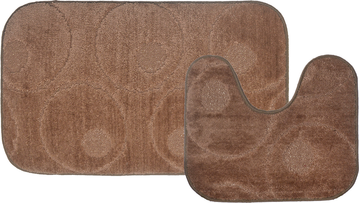 Набор ковриков для ванной MAC Carpet Рома. Круги, цвет: темно-бежевый, 60 х 100 см, 50 х 60 см, 2 шт11649-10004_бежевый Набор ковриков для ванной MAC Carpet Рома. Круги, цвет: темно-бежевый, 60 х 100 см, 50 х 60 см, 2 шт11649-10004_бежевыйНабор MAC Carpet Рома. Круги состоит из двух ковриков для ванной комнаты, один из которых имеет вырез под унитаз. Ворс выполнен из полипропилена. Противоскользящее основание изготовлено из термопластичной резины. Коврики мягкие и приятные на ощупь, отлично впитывают влагу и быстро сохнут. Высокая износостойкость ковриков и стойкость цвета позволит вам наслаждаться покупкой долгие годы.