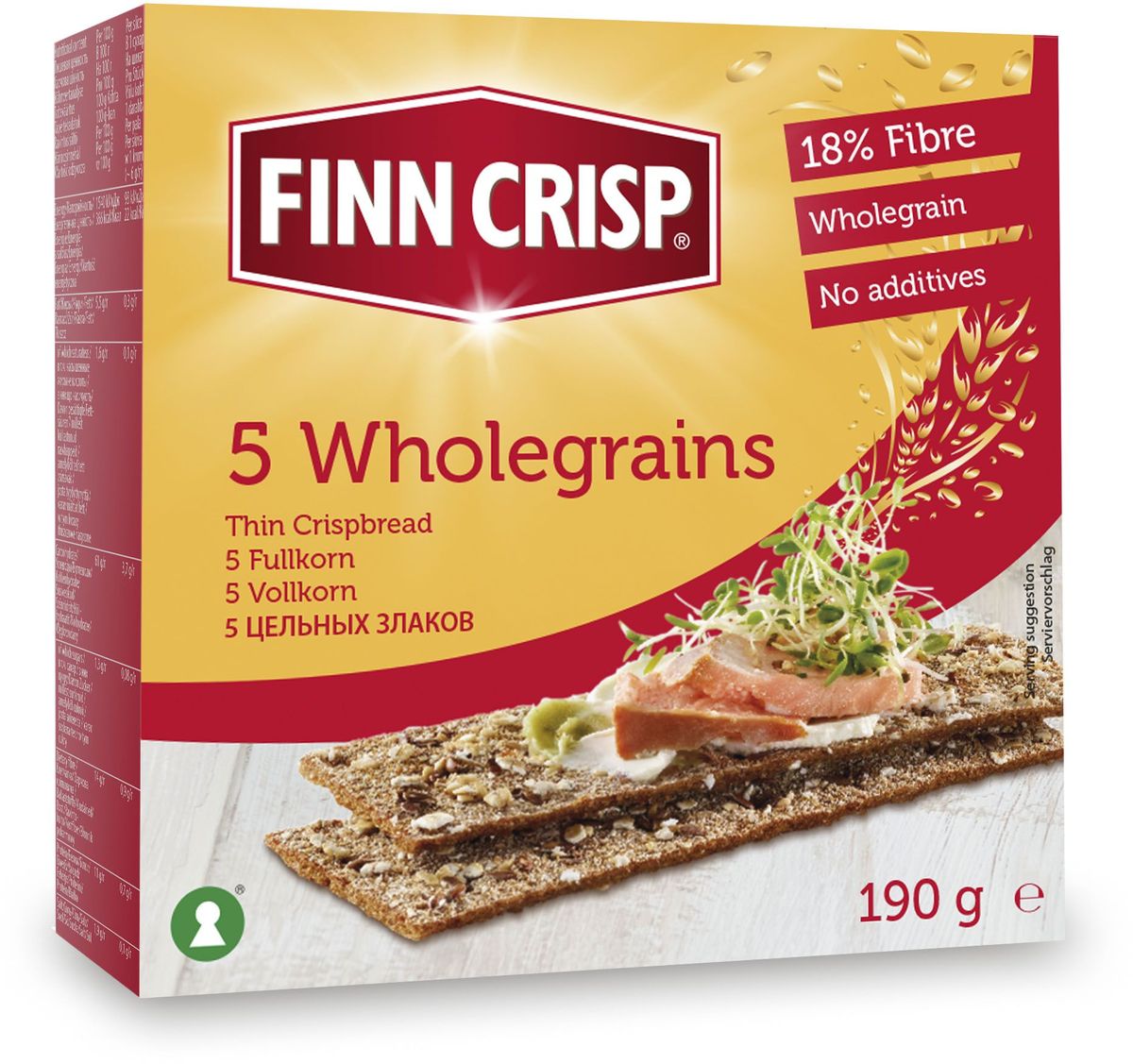 Finn Crisp 5 Wholegrain хлебцы 5 цельных злаков, 190 г20245 Finn Crisp 5 Wholegrain хлебцы 5 цельных злаков, 190 г20245В 1952 году началось производство сухариков FINN CRISP (ФИНН КРИСП), когда стартовали Олимпийские Игры в Хельсинки (Финляндия). Многие годы натуральные ржаные сухарики FINN CRISP отражают дух Финляндии для миллионов покупателей по всему миру, заботящихся о здоровом питании. Высушивать хлеб - давняя финская традиция и FINN CRISP до сих пор придерживаются этой традиции создавая хлебцы по старому классическому финскому рецепту. Бренд FINN CRISP принадлежит компании VAASAN Group’s. VAASAN - это крупнейшая хлебопекарная компания в Балтийском регионе со столетней историей, занимающаяся производством продукции для правильного и здорового питания. Занимающая второе место по производству сухариков и хлебцев, а её продукция экспортируются в более чем 50 государств!